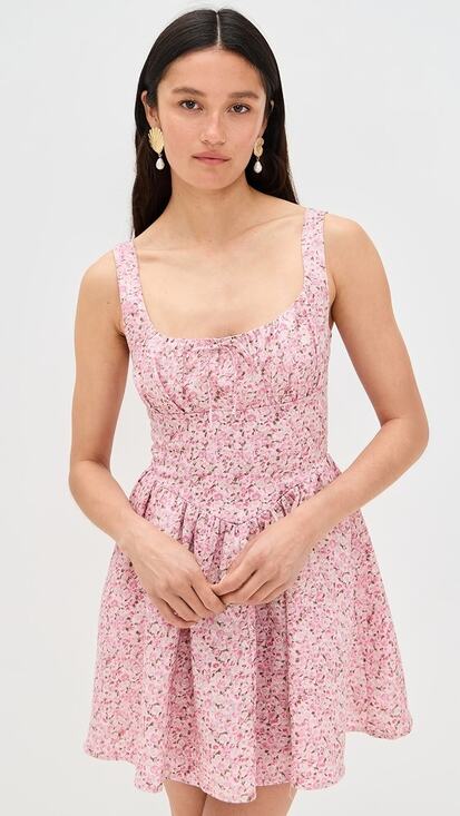 Reformation Dresses & Skirts - Reformation Daria Linen Sleeveless Mini Fit & Flare Dress Rosin Pink Women's 4
